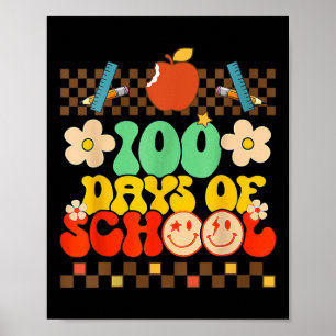 Zum 100. Schullehrer Kinder Retro Groov Poster
