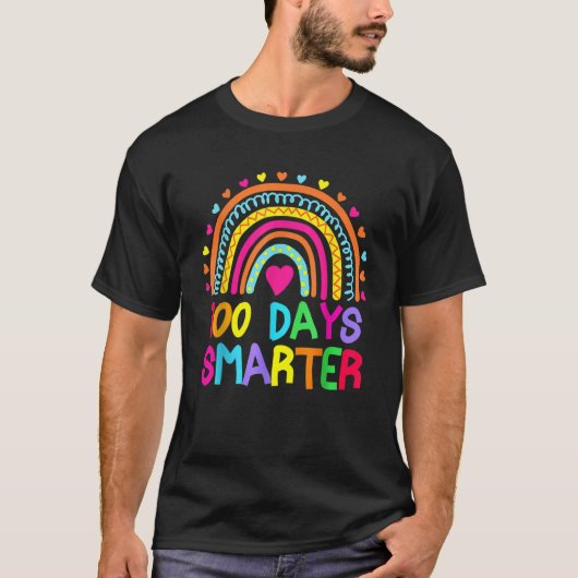 Zum 100. Schullehrertag Regenbogen 100 Tage T-Shirt (Vorderseite)
