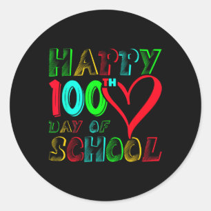 Zum 100. Schultag 100 Tage Niedliche Schüler B Runder Aufkleber