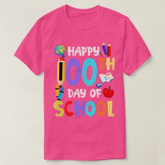 Zum 100. Schultag Funny Teacher Student T-Shirt (Design vorne)
