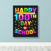 Zum 100. Schultag für Lehrer und Studenten Leinwanddruck (Insitu (Holzboden))