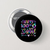 Zum 100. Schultag Gefärbte Krawatte Regenbogen 100 Button (Vorne & Hinten)