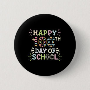 Zum 100. Schultag Gefärbte Krawatte Regenbogen 100 Button