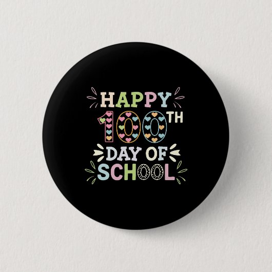 Zum 100. Schultag Gefärbte Krawatte Regenbogen 100 Button (Vorderseite)