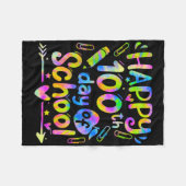 Zum 100. Schultag Gefärbte Krawatte Regenbogen 100 Fleecedecke (Vorderseite (Horizontal))