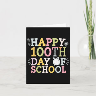 Zum 100. Schultag Gefärbte Krawatte Regenbogen 100 Karte
