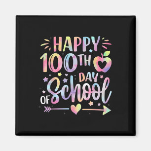 Zum 100. Schultag Gefärbte Krawatte Regenbogen 100 Magnet