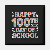 Zum 100. Schultag Gefärbte Krawatte Regenbogen 100 Magnet (Vorne)