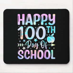 Zum 100. Schultag Gefärbte Krawatte Regenbogen 100 Mousepad
