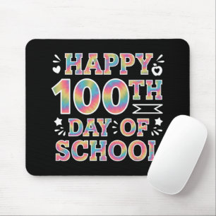 Zum 100. Schultag Gefärbte Krawatte Regenbogen 100 Mousepad