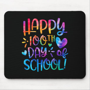 Zum 100. Schultag Gefärbte Krawatte Regenbogen 100 Mousepad