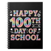 Zum 100. Schultag Gefärbte Krawatte Regenbogen 100 Notizblock (Vorderseite)