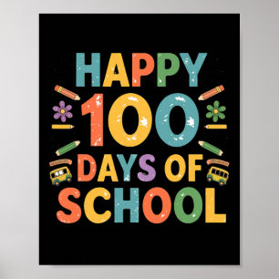 Zum 100. Schultag Gefärbte Krawatte Regenbogen 100 Poster