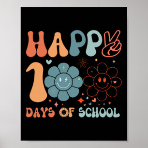 Zum 100. Schultag Groovy Lehrer Student W Poster