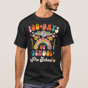Zum 100. Schultag Retro Groovy 100 Tage pro T-Shirt