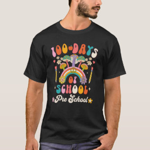 Zum 100. Schultag Retro Groovy 100 Tage pro T-Shirt