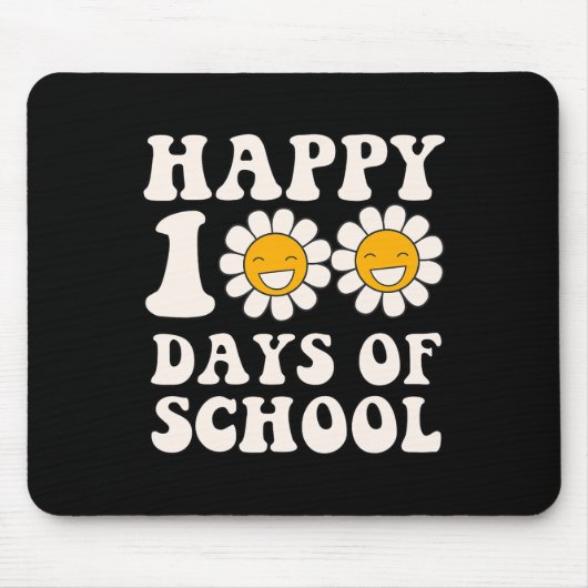 Zum 100. Schultag Retro Groovy Niedlich Graphi Mousepad (Vorne)