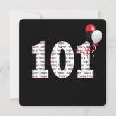 Zum 101. Geburtstag auf schwarze Einladung (Vorderseite)