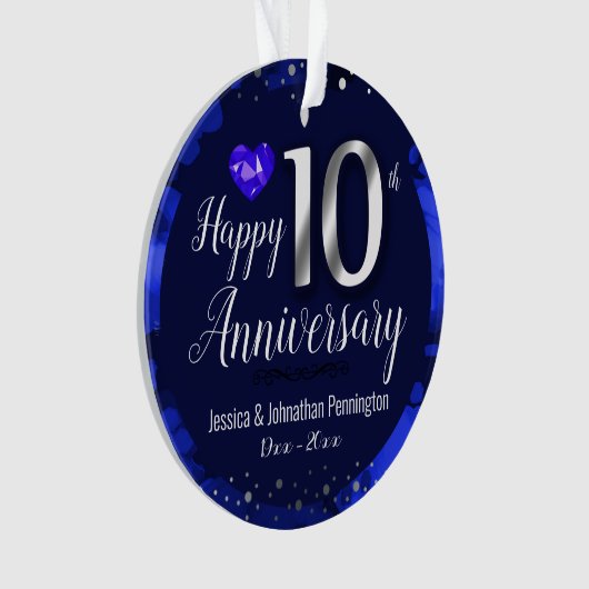Zum 10. Hochzeitstag Ornament (Vorderseite)