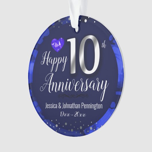Zum 10. Hochzeitstag Ornament (Vorderseite)