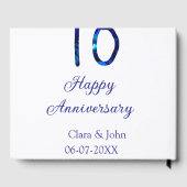 Zum 10. Jubiläum blauer Glitzer Namensdatum hinzuf Gästebuch (Rückseite)