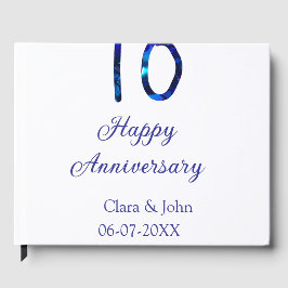 Zum 10. Jubiläum blauer Glitzer Namensdatum hinzuf Gästebuch