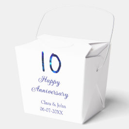Zum 10. Jubiläum blauer Glitzer Namensdatum hinzuf Geschenkschachtel
