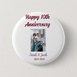 Zum 10. Jubiläum Foto Hochzeitspaar Name d Button