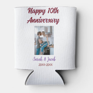 Zum 10. Jubiläum Foto Hochzeitspaar Name d Dosenkühler
