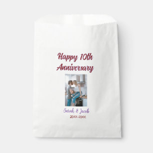 Zum 10. Jubiläum Foto Hochzeitspaar Name d Geschenktütchen