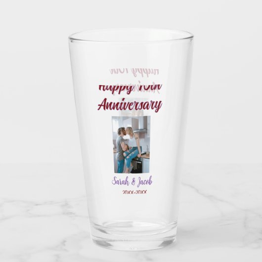 Zum 10. Jubiläum Foto Hochzeitspaar Name d Glas (Rückseite)