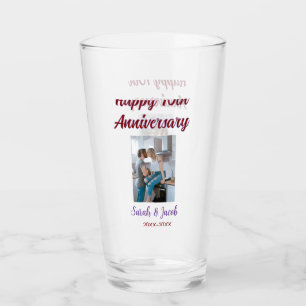 Zum 10. Jubiläum Foto Hochzeitspaar Name d Glas