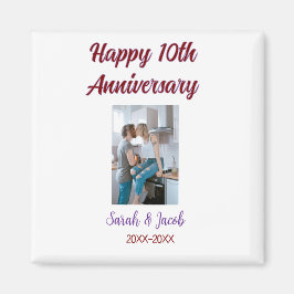 Zum 10. Jubiläum Foto Hochzeitspaar Name d Magnet