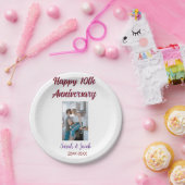 Zum 10. Jubiläum Foto Hochzeitspaar Name d Pappteller (Party)