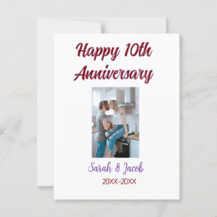 Zum 10. Jubiläum Foto Hochzeitspaar Name d Postkarte