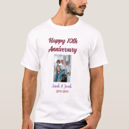 Zum 10. Jubiläum Foto Hochzeitspaar Name d T-Shirt