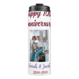 Zum 10. Jubiläum Foto Hochzeitspaar Name d Thermosbecher