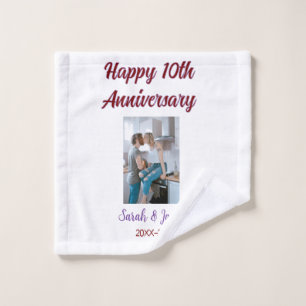 Zum 10. Jubiläum Foto Hochzeitspaar Name d Waschlappen