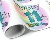 Zum 11. Geburtstag Geschenkpapier (Rolleneckpunkt)