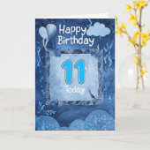 Zum 11. Geburtstag Karte (Gelbe Blume)