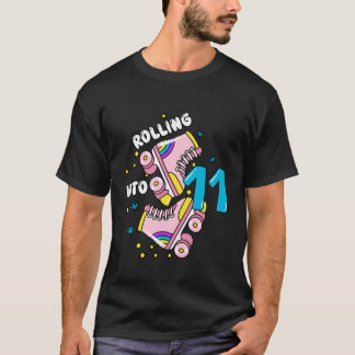 Zum 11. Geburtstag Rollschuhläufer Jungen Mädchen  T-Shirt