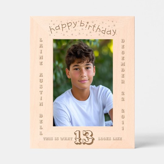 Zum 13. Geburtstag Geätzte Rahmen