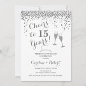 Zum 15. Jubiläum - Silver White Einladung (Vorderseite)