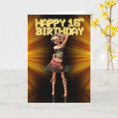 Zum 16. Geburtstag Deva auf der Bühne Karte (Gelbe Blume)