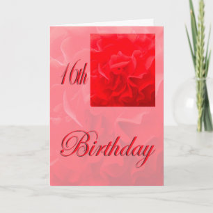 Zum 16. Geburtstag Dianthus Red Blume Karte