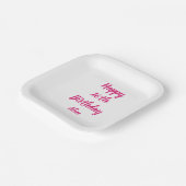 Zum 16. Geburtstag Pink White Individuelle Name Gi Pappteller (Gewinkelt)