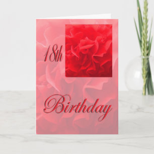 Zum 18. Geburtstag Dianthus Red Blume Karte