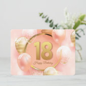 Zum 18. Geburtstag Feiertagskarte (Stehend Vorderseite)