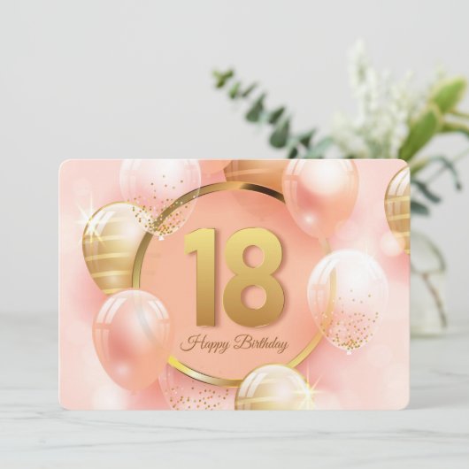 Zum 18. Geburtstag Feiertagskarte (Stehend Vorderseite)