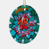 Zum 18. Geburtstag Graffiti Keramik Ornament (Rechts)